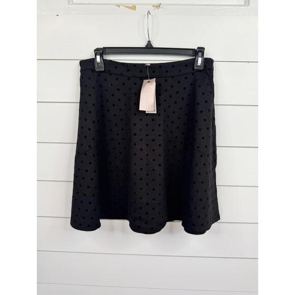 Philosophy Skirt Womens Size 8 Black A-Line Textured Dot Print Classic Short - Picture 2 of 8
